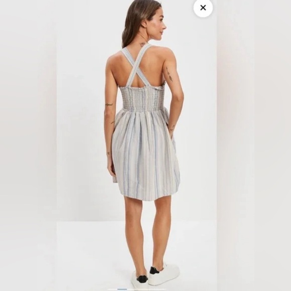 American Eagle smocked cross back mini dress size small - Picture 2 of 9